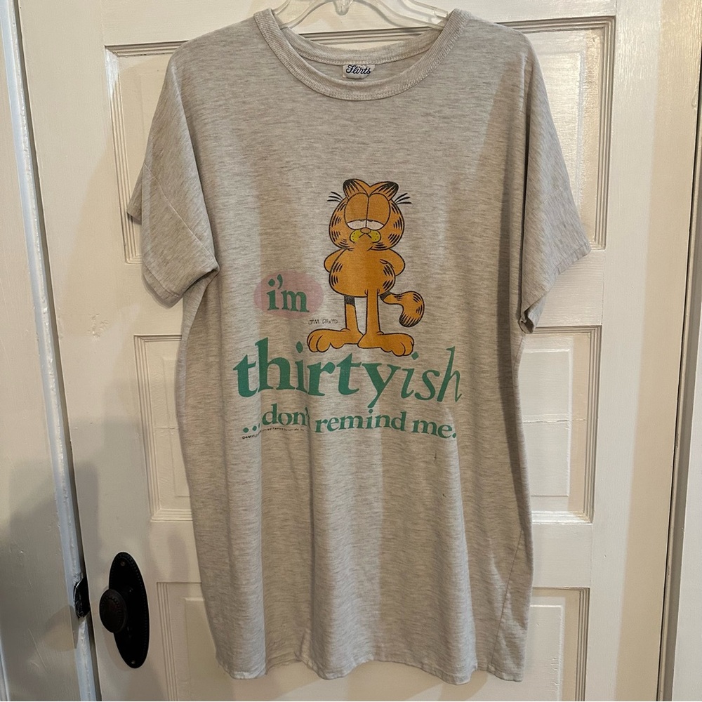 Vintage Flirts Garfield Thirtyish Single Stitch T-Shirt One Sz XL USA Sleepshirt